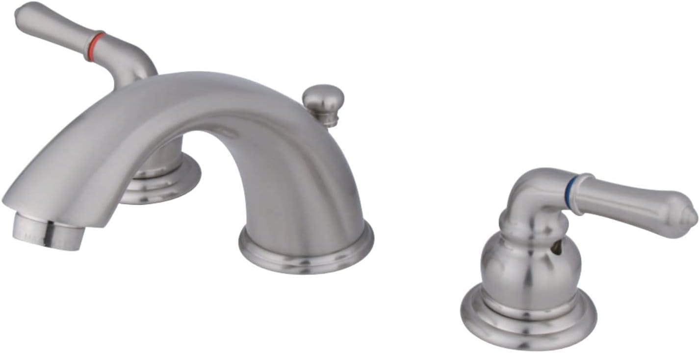 Kingston Brass Magellan Two-Handle 3-Hole Deck Mount Widespread Bathroom Faucet with Retail Pop-Up Drain