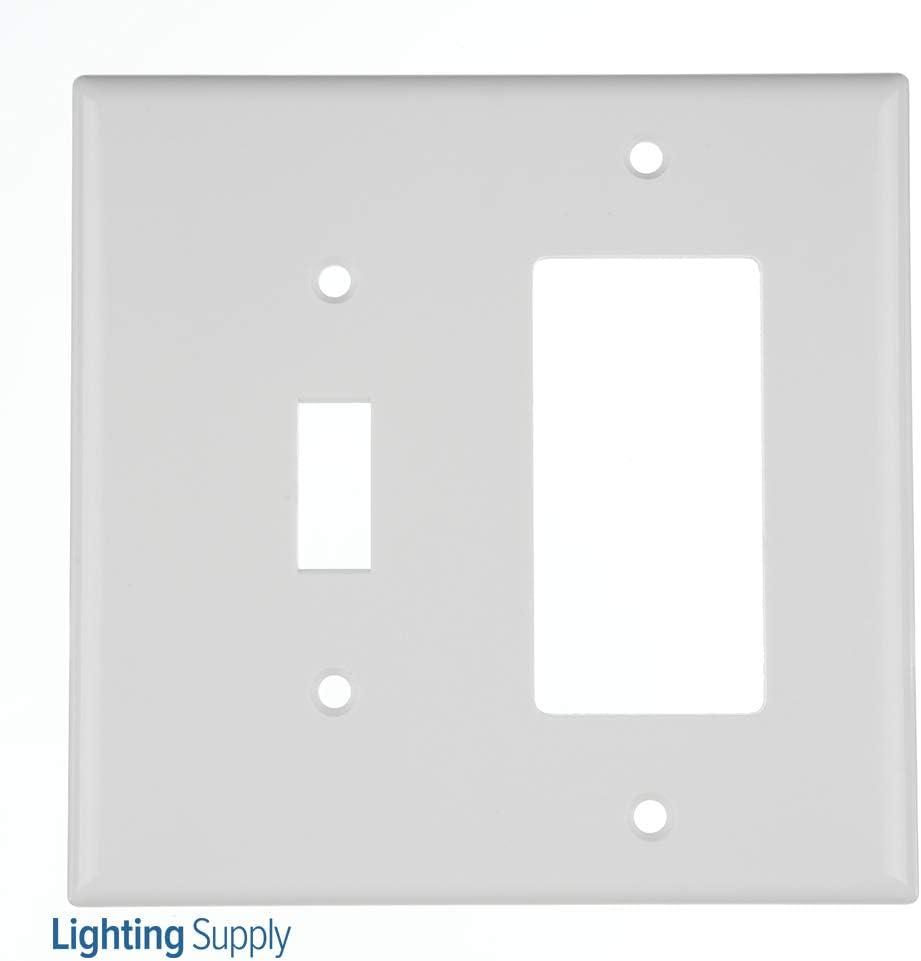 White Thermoset Plastic 2-Gang Toggle/Decora Wallplate