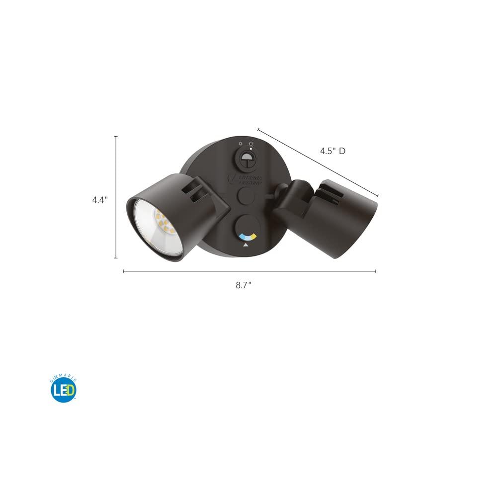 2 - Head Hardwired Dusk to Dawn Outdoor Security Flood Light with Motion Sensor