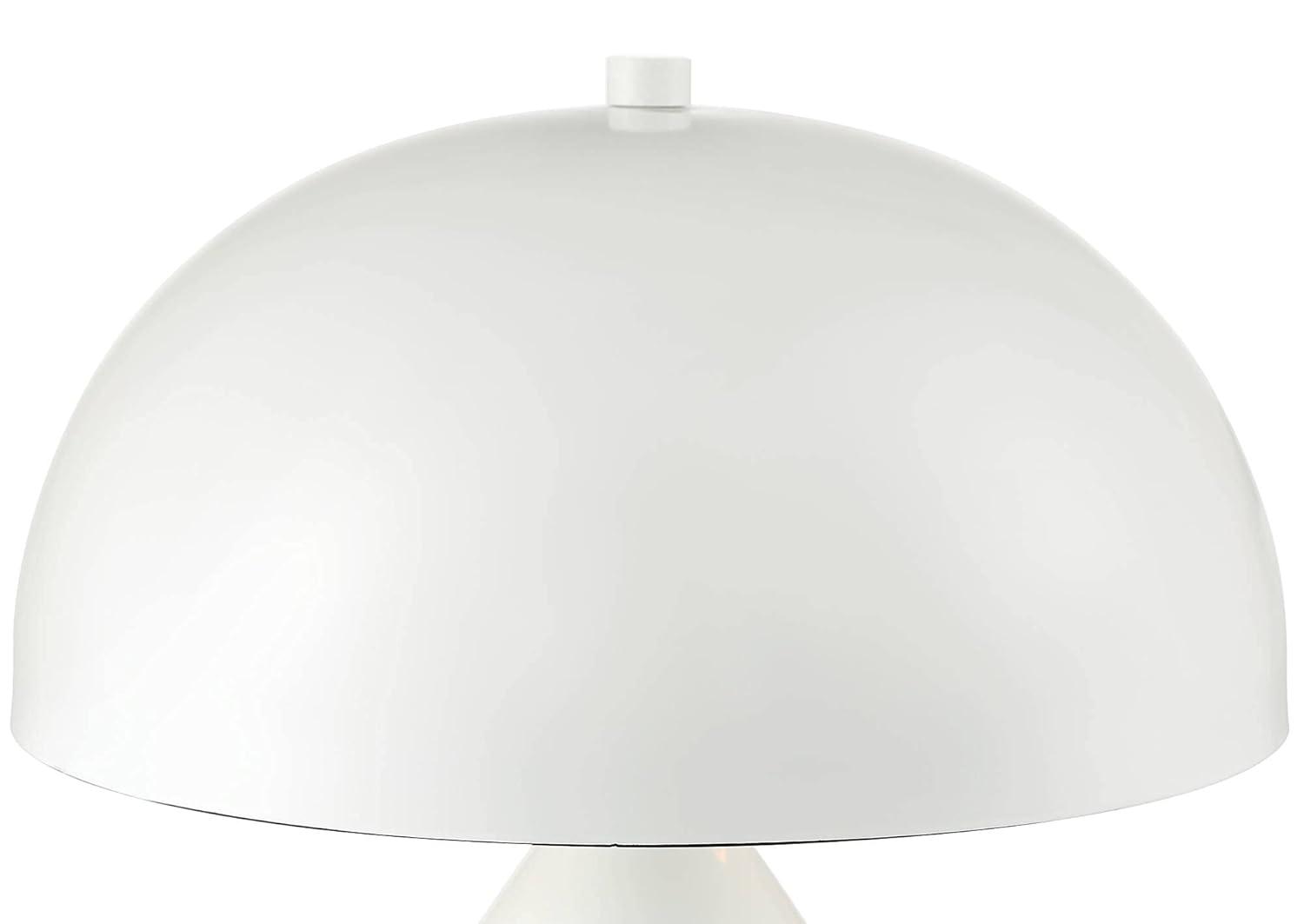 360 Lighting Felix Modern Accent Table Lamps 19" High Set of 2 White Metal Mushroom Dome Shade for Bedroom Living Room Bedside Nightstand Office Kids