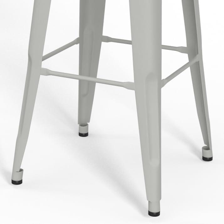 Simpli Home Fletcher Industrial Metal 30 inch Metal Bar Stool (Set of 2) in White