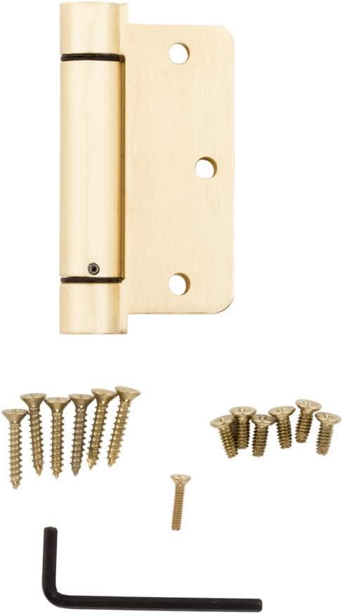 3-1/2 Inch Brass Adjustable Self-Closing Spring Hinge