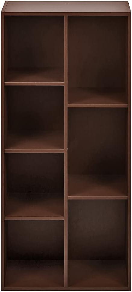 7 Cube Organizer Bookcase, Espresso, 9.3 x 19.5 x 41.7 in