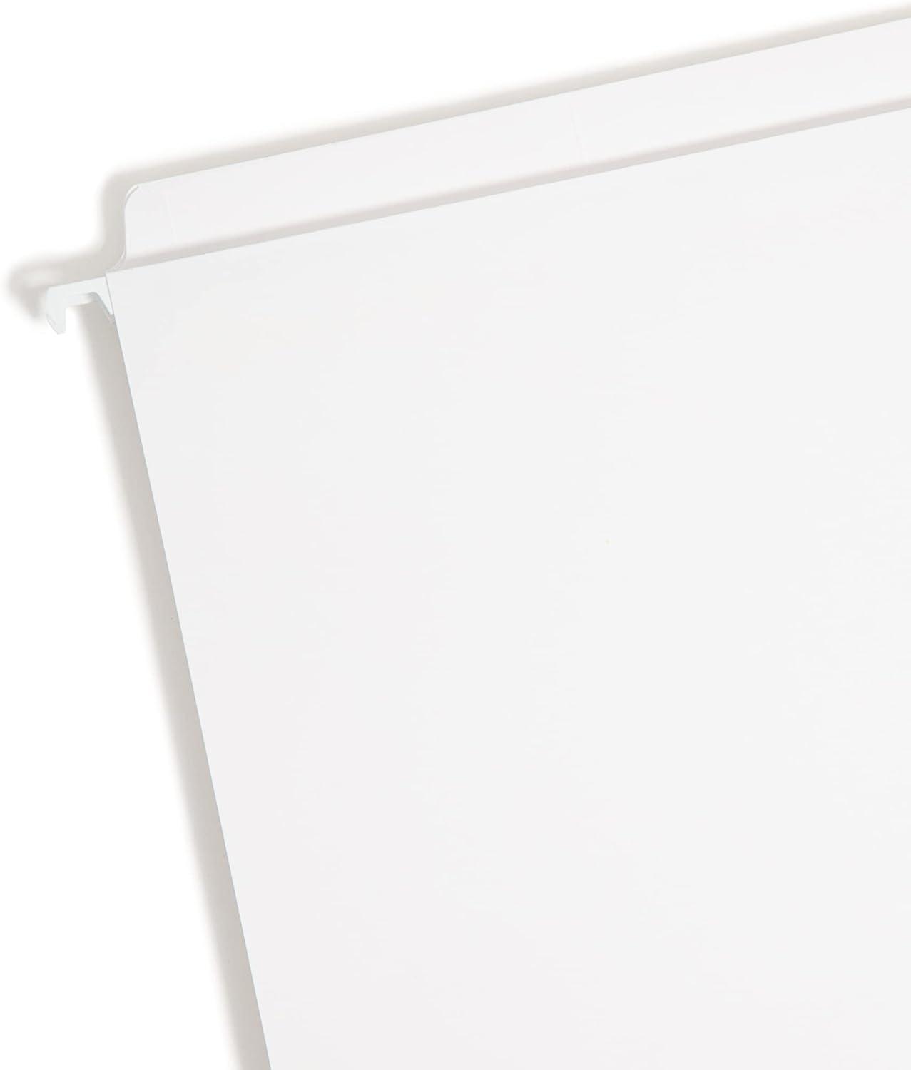 White Heavy-Duty Letter Size Hanging File Folders with Built-In Tabs