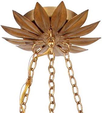 Crystorama Broche 6 Light Antique Gold Semi-Flush 24.5'' W x 11'' H 7 to 12 Inches