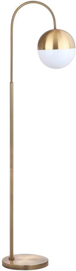 Arc 55.5" White and Gold Globe Floor Lamp