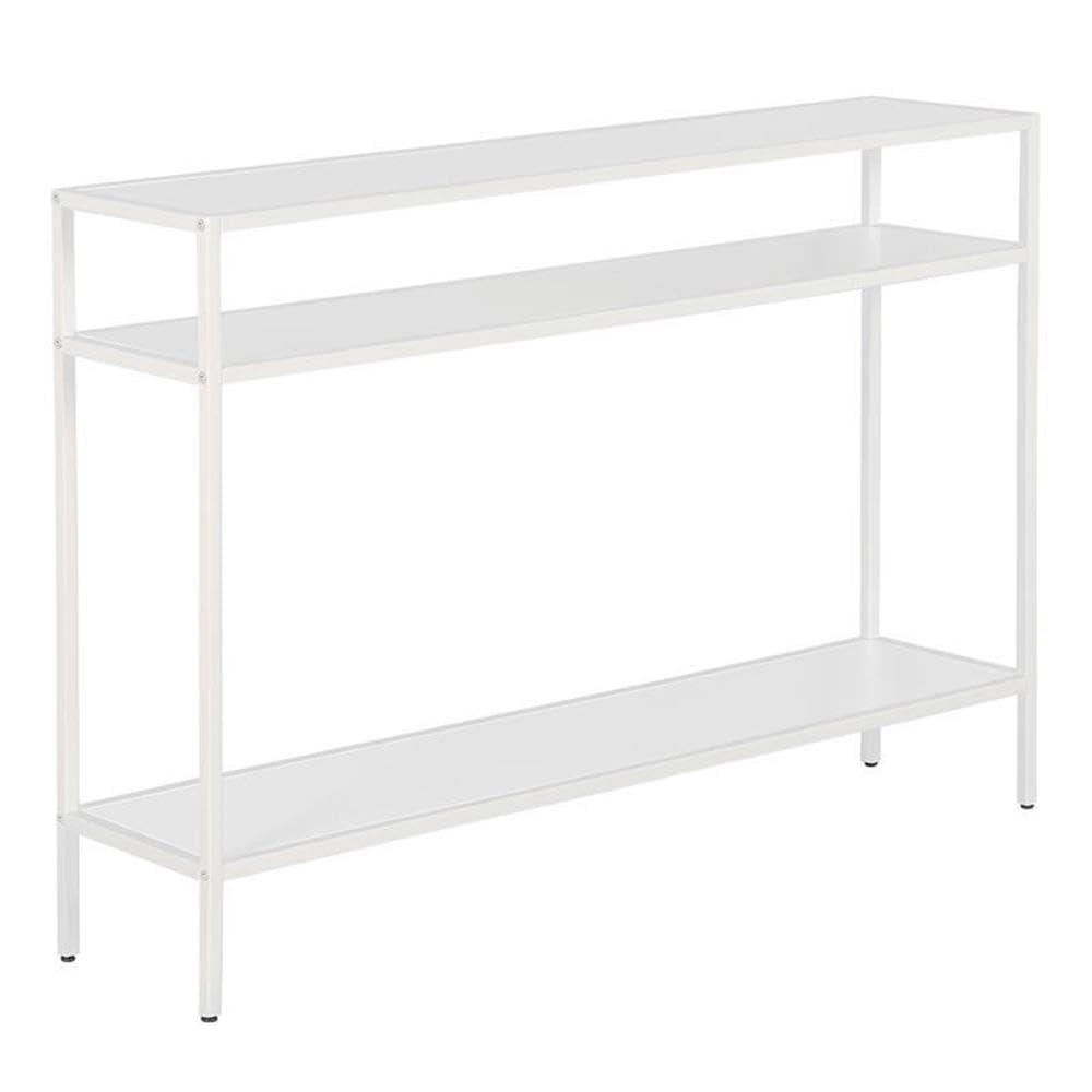 42 Inches Matte White Metal Console Table - Henn&Hart