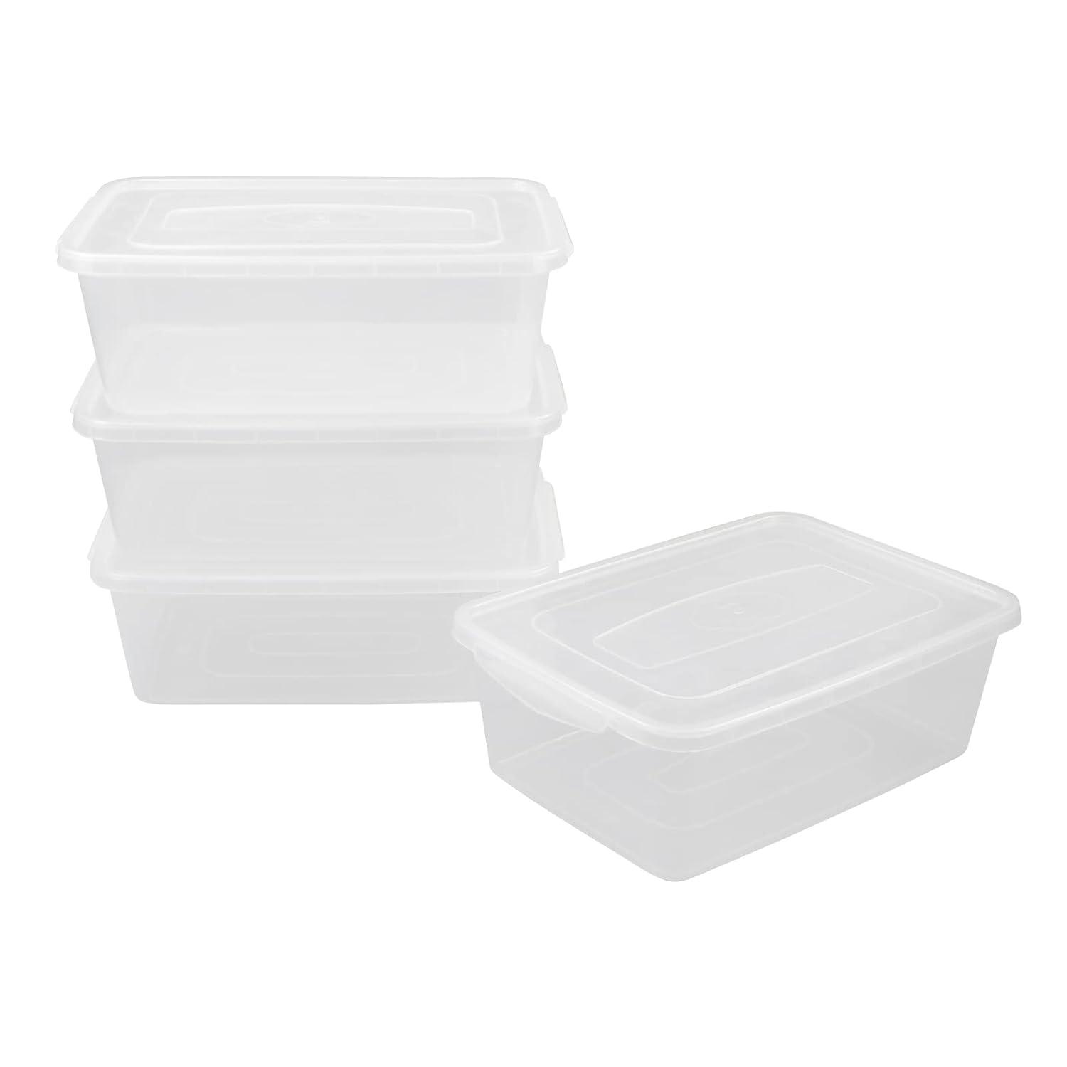 4-Pack 14 L Clear Dough Proofing Box, Food Pizza Storage Container