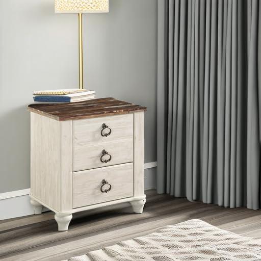 Willowton Drawer Nightstand in Whitewash