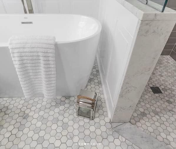 Carrara White Marble Hexagon Mosaic Tile for Bathroom and Outdoor