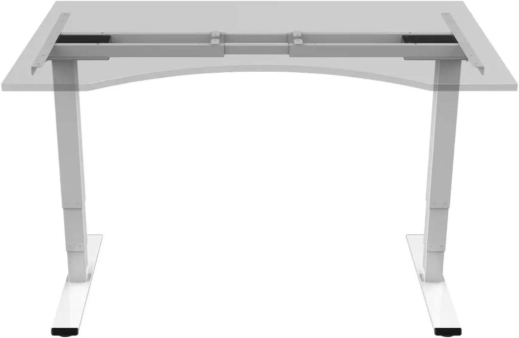Monoprice Dual Motor 3-Stage Sit-Stand Desk, v2, White | Ergonomic Work From Home, Office, Workstation Stand up Desk - Workstream Collection