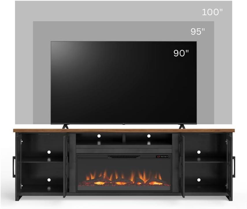 Essex 97 Inch Fireplace TV Stand Console,media console,entertainment center For Tvs Up To 100 Inches