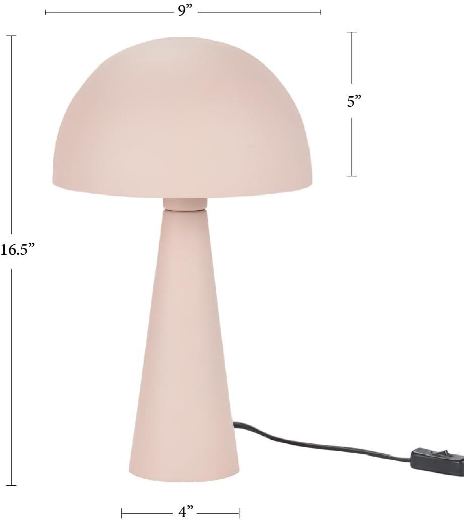 16" Mid-Century Modern Metal Mushroom Accent Table Lamp - Nourison