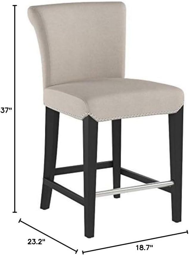 Darby Home Co Bowie Upholstered Counter Stool with Solid Wood Frame