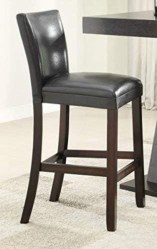 Coaster Upholstered Faux Leather Bar Stool in Black