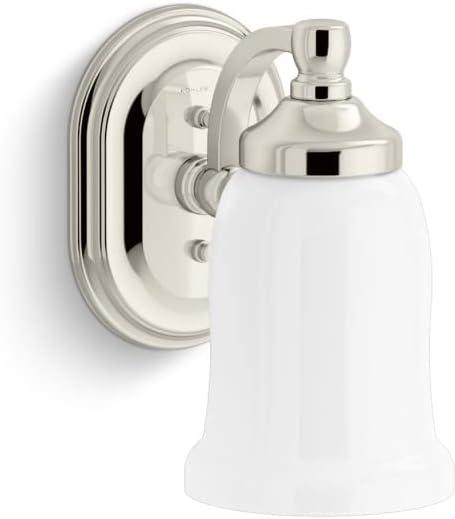 Polished Nickel Frosted Glass One-Light Sconce