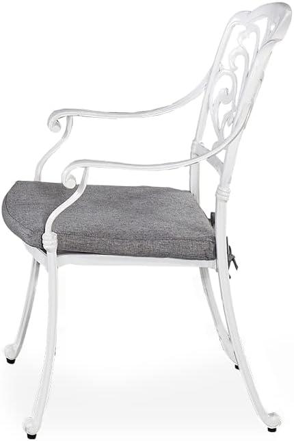 Homestock Rustic Refinement White Aluminum Outdoor Chair Pair