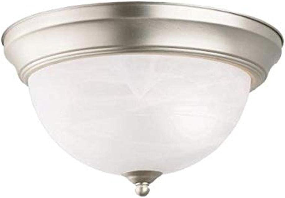 Transitional 11'' Dome Flush Mount in Distressed Bronze with Alabaster Glass