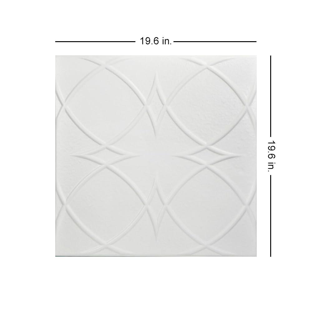 A La Maison Ceilings Circles and Stars 1.6 ft. x 1.6 ft. Polystyrene Glue-up Ceiling Tile (Set of 48)