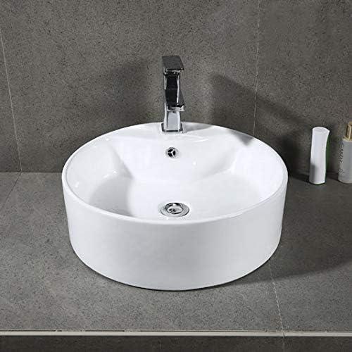 Mira White Ceramic Round Vessel Sink with Overflow Drain