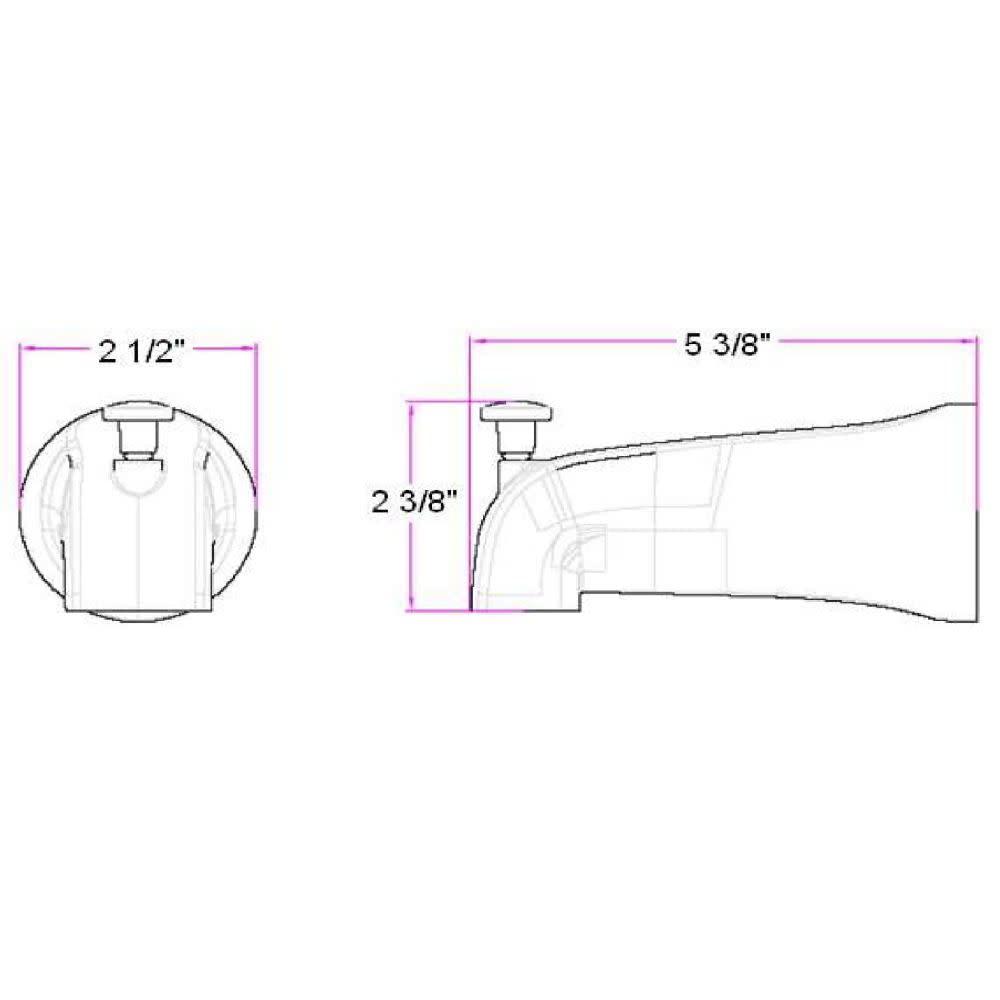 Wall Mounted Tub Spout with Diverter