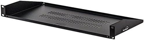 NavePoint Cantilever Server Shelf Vented Shelves Rack Mount 19 Inch 1U Black 8 Inches (210mm) deep