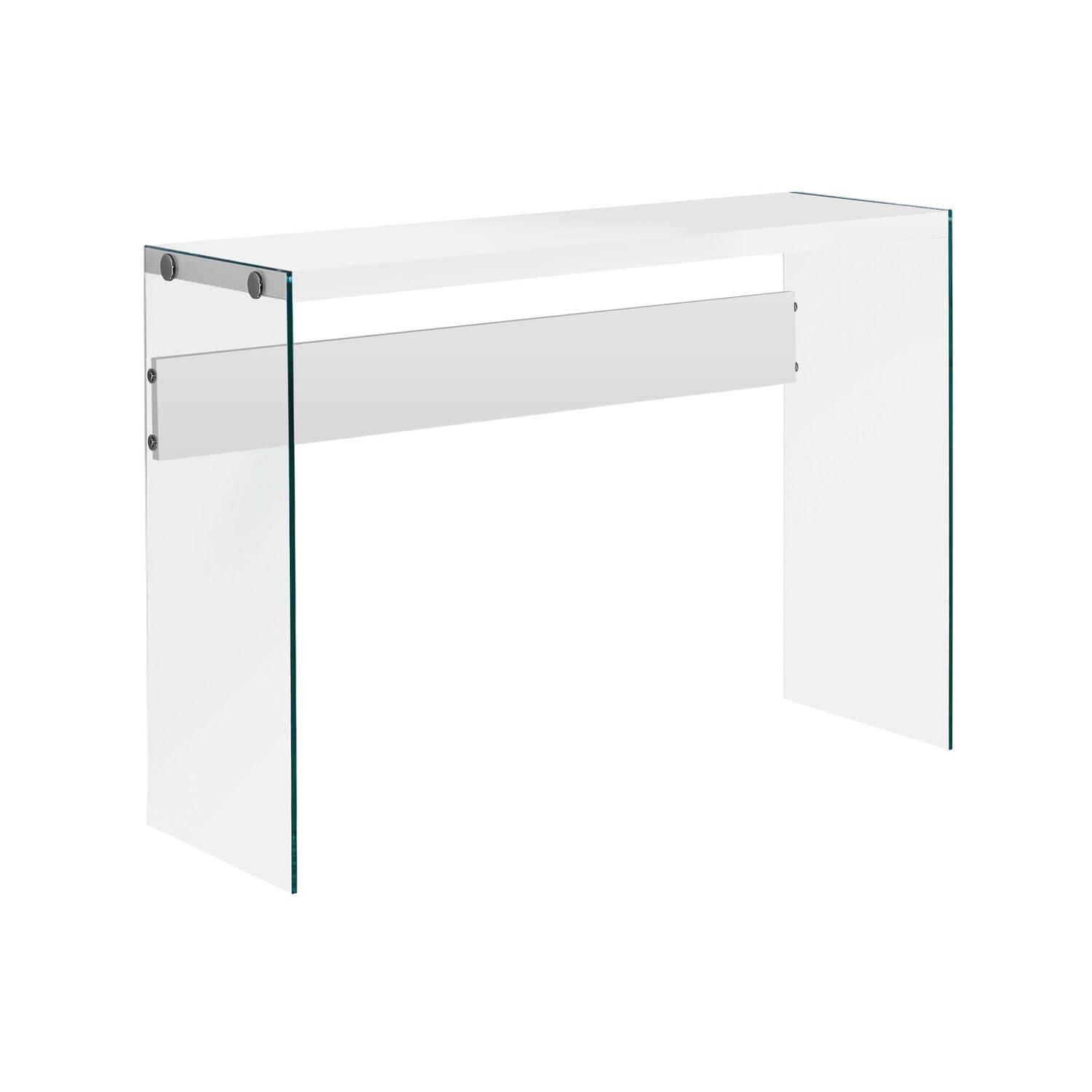 Monarch Specialties Accent Table, Console, Entryway, Narrow, Sofa, Living Room, Bedroom, Tempered Glass, Laminate, Clear, Contemporary