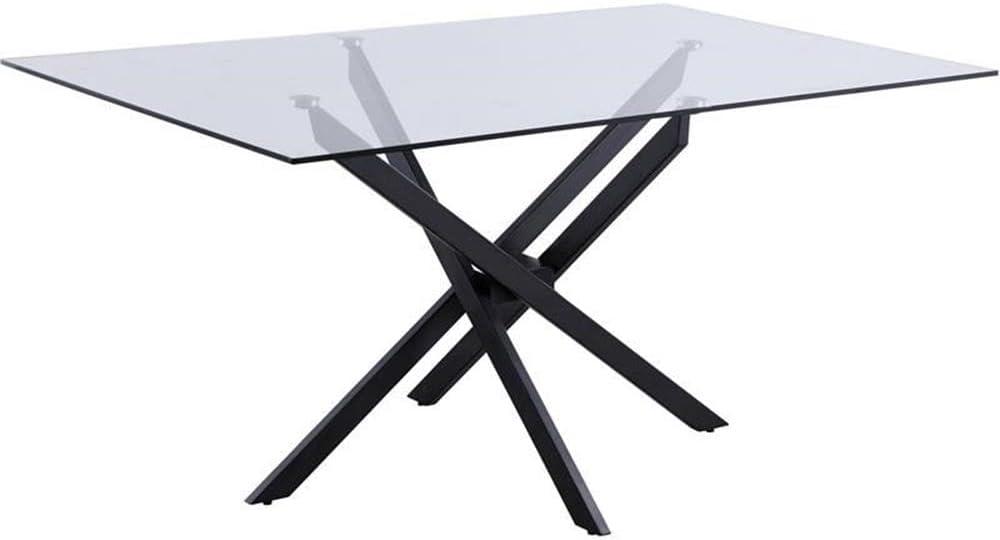 Contemporary 60'' Matte Black Glass Dining Table