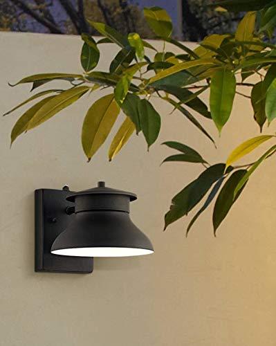John Timberland Farmhouse Industrial Rustic Outdoor Barn Light Fixture Black LED Dusk to Dawn 6" for Exterior Deck House Porch Yard Patio Outside Roof