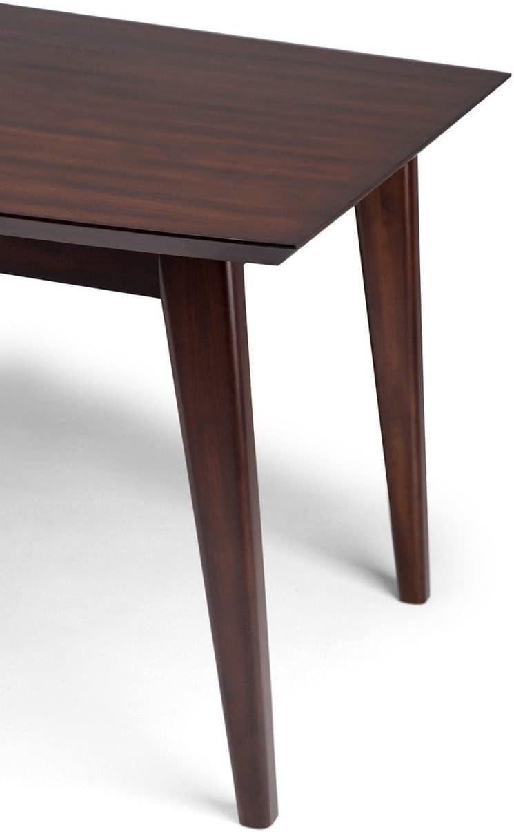 Draper 66'' Java Brown Solid Hardwood Mid-Century Modern Dining Table