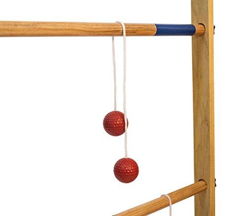 Double Wooden Ladder Toss Game Set with Nylon Case, Red/Blue