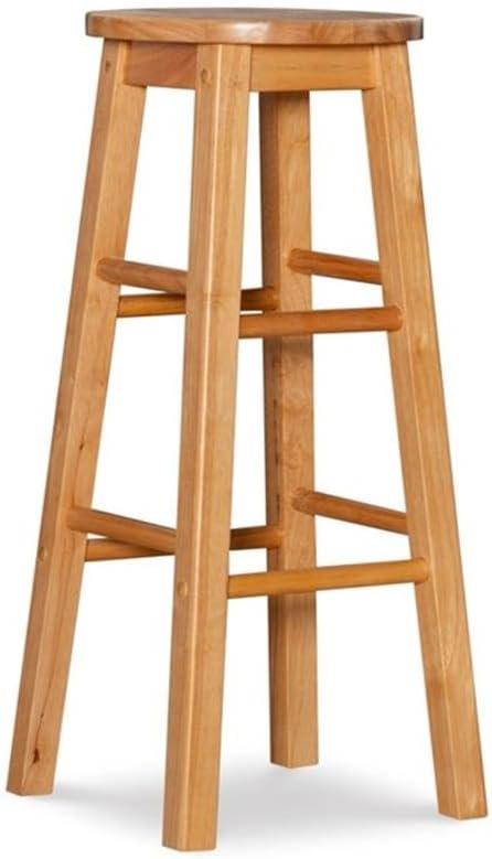 Home Square 2-Piece 29" Backless Wood Bar Stool Set in Natural Brown