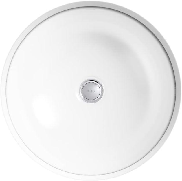 16-1/4 In. Round Undermount Bathroom Sink, No Overflow