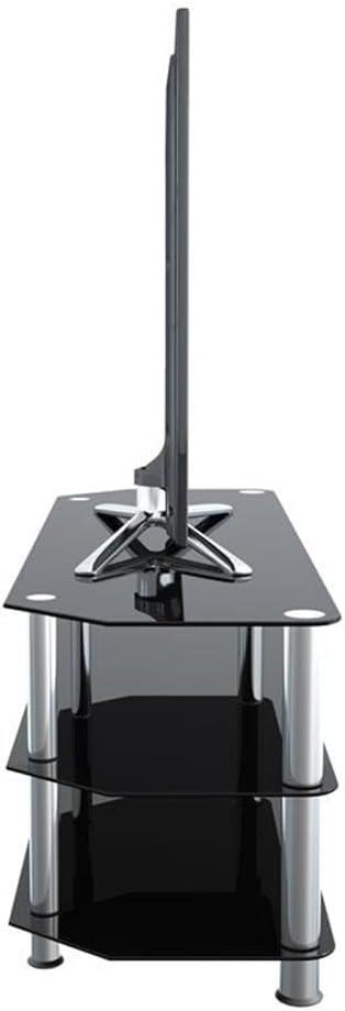 AVF Transitional Steel and Glass TV Stand for up to 60" TVs in Black/Chrome