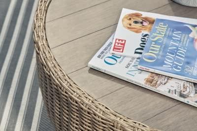 Signature Design by Ashley Casual Danson Outdoor Coffee Table  Beige