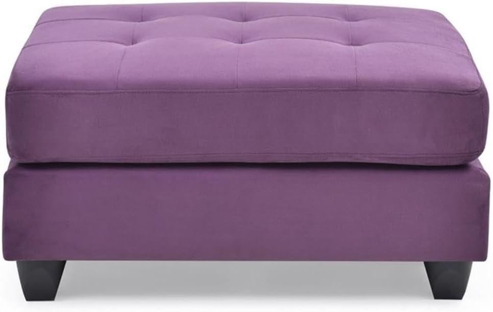 Glory Furniture Malone Microsuede Ottoman in Purple