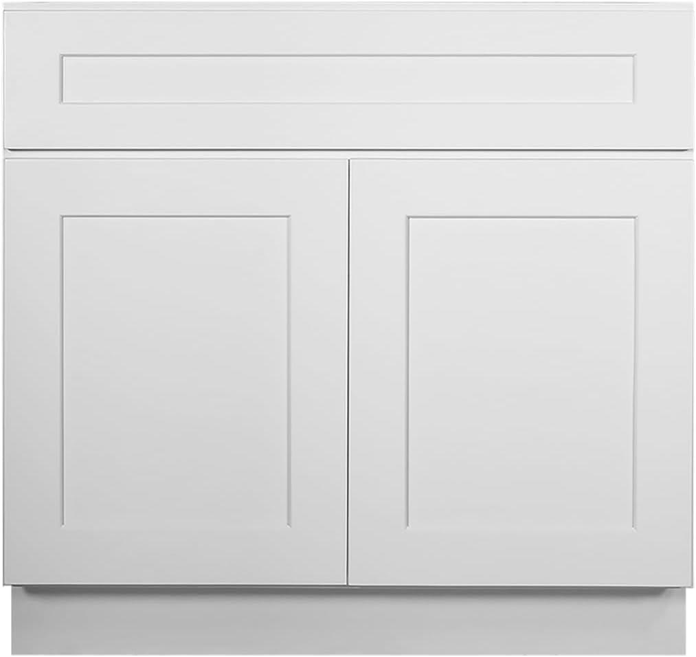 Brookings White Shaker Double Door Base Cabinet