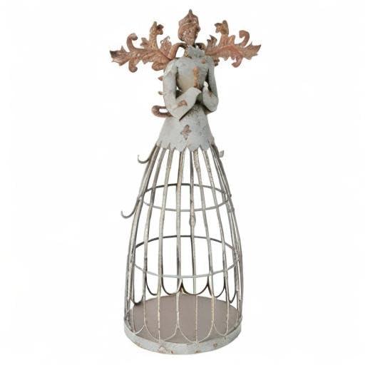 Morning View Metal Praying Angel Garden Statue Decor for Yard Art Outdoor Standing Large Angel Decorations Antique Patio Patio Lawn Holiday Christmas 18 Inches Tall