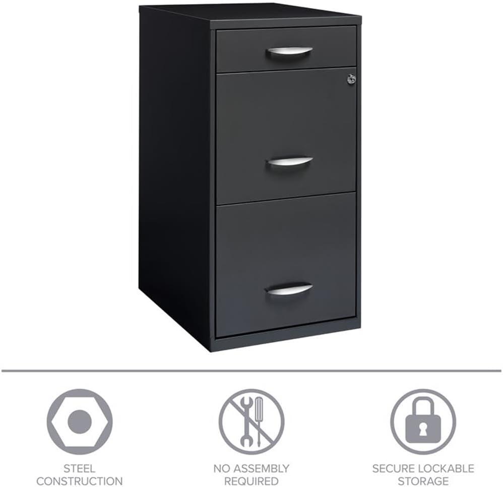 Scranton & Co 3 Drawer File Cabinet in Charcoal