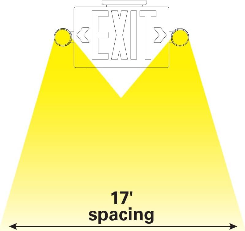 Green LED Exit Sign with Emergency Lights