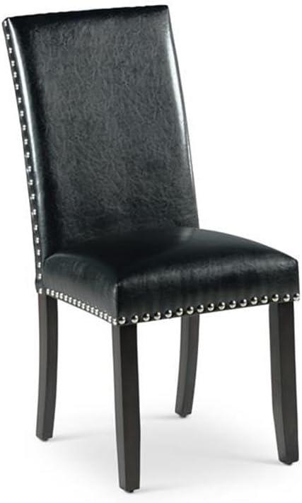 Steve Silver Westby 18" Dining Chair in Ebony Wood-Black Vinyl Seat