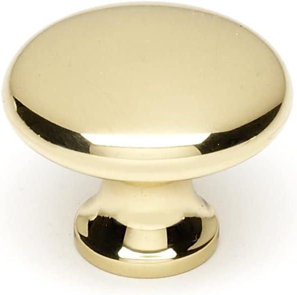 1 1/4'' Round Unlacquered Brass Traditional Knob