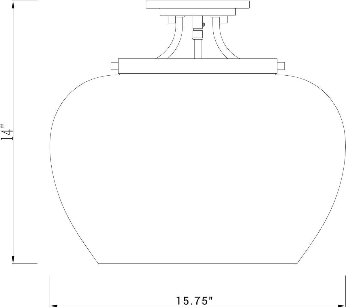 Z-Lite Joliet 3 - Light Semi-Flush Mount in  Matte Black