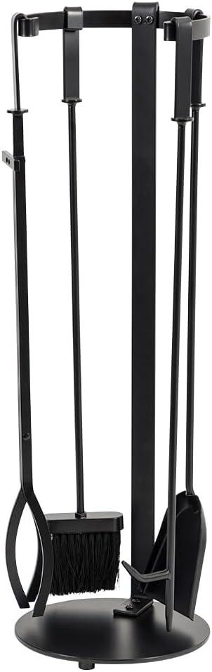 Modern Ember Modern Ember Knoll Fireplace Tool Set - Includes Brush, Shovel, Fire Poker, Tongs, and Stand - Steel