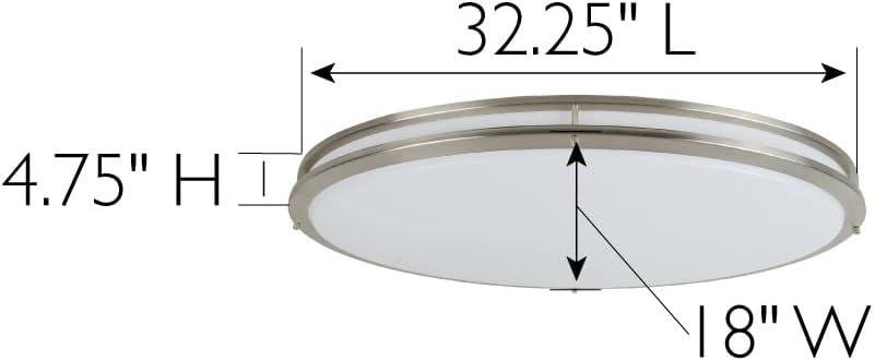 Owens 32" Brushed Nickel Contemporary LED Flush Mount Light