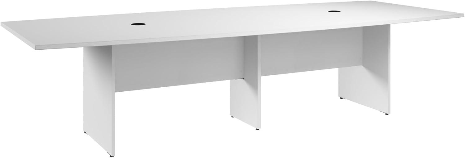 BBF 120W x 48D Boat Shaped Conference Table with Wood Base