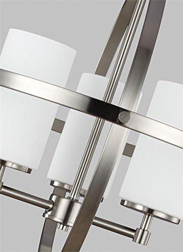 Alturas 3-Light Brushed Nickel Modern Dining Room Hanging Globe Chandelier with Etched White Glass