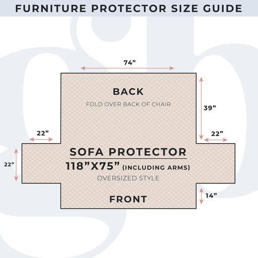 Reversible Quilted Sofa Furniture Protector - Great Bay Home(Sofa, White/Sand)