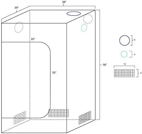 iPower Grow Tent, 36" x 36" x 72" Indoor Grow Tent with Observation Window, Removable Floor Tray and Tool Bag, for Plant Fruit Flower Veg Growing