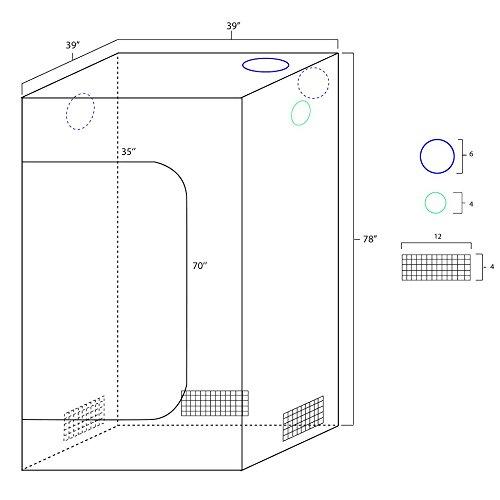 iPower Grow Tent, 36" x 36" x 72" Indoor Grow Tent with Observation Window, Removable Floor Tray and Tool Bag, for Plant Fruit Flower Veg Growing